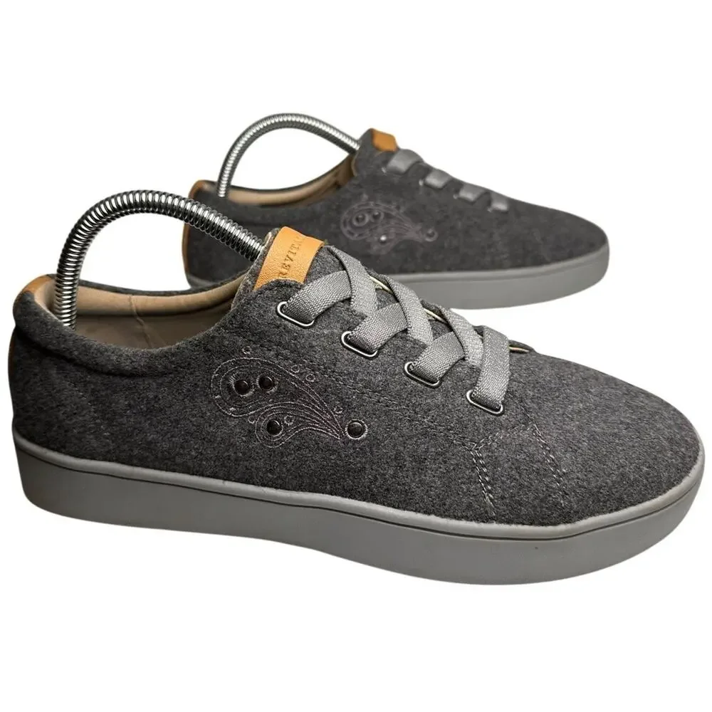 Revitalign Malibu Sparkle SlipOn Gray Wool Orthodic Sneakers Women 9D QVC Casual